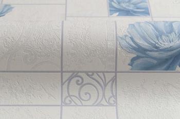 11018-16/16 Обои Home Color ВВ 0,53х10м клетка цветы синий