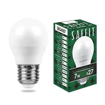 Лампа светодиодная SBG4507 7Вт 6400K 230В E27 G45; SAFFIT, 55124