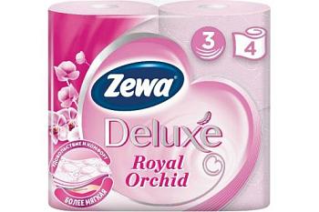 Бумага Туалетная Zewa Делюкс 3-х слойная 4 рул орхидея