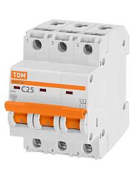 TDM Автоматический выключатель ВА47-29 3Р 25А 4,5кА х-ка С SQ0206-0111
