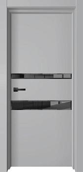 Полотно дверное Premium Soft Premiata-9 серый софт 900мм; лакобель черная фацет