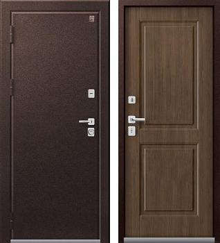 Дверь металлическая с терморазрывом Т-4 860х2050мм L 1,4мм шоколадный муар/миндаль