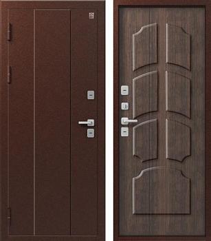 Дверь металлическая с терморазрывом Т-6 960х2050мм L антик медь/тиковое дерево