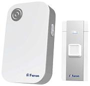 Звонок беспроводной E-372 36 мелодий 80м с кнопкой IP20 белый/серый; Feron, 23685