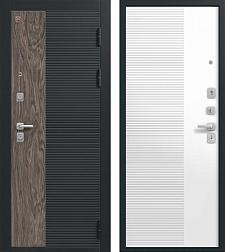 Дверь металлическая С-112 860х2050мм R 1,4мм черный муар/софт белый/софт ясень