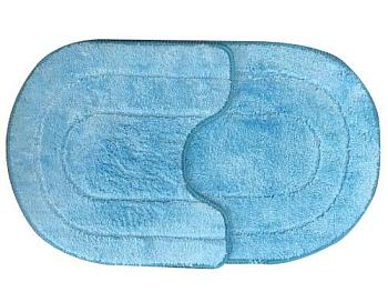 Набор ковриков для ванной комнаты Delphinium Эллипс микрофибра 45х75 см 45х45 см голубой