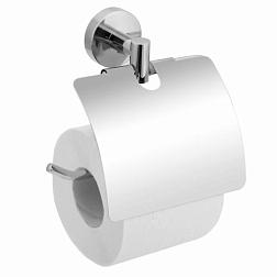 Держатель для туалетной бумаги на саморезах хром с крышкой Лонг; L015