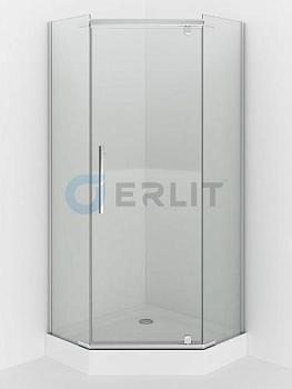 Душевое ограждение "призма" 90x90x200 распашная дверь стекло прозрачное 6мм; ERLIT, ER10109V-C1