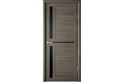 Полотно дверное Фрегат эко-шпон Кельн серый кедр 900мм стекло черное