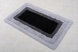 Коврик для ванной комнаты 50х80 см микрофибра на латексной основе черно-серый Belorr black; A13-20