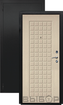 Дверь металлическая Выбор Дельта 860х2050мм R 1,2мм черный бархат/беленый дуб