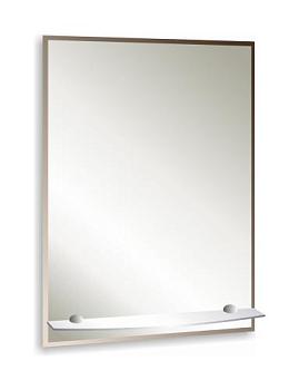 Зеркало для ванной комнаты прямоугольное настенное 495х685 мм с полкой Модерн-Люкс