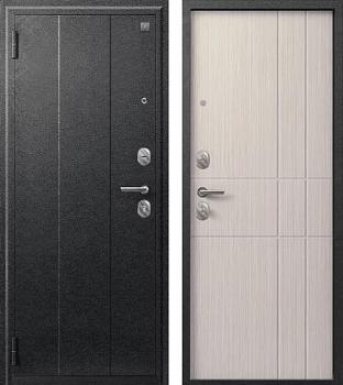 Дверь металлическая A-02 860х2050мм L 1,0мм серый муар/капучино