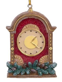 Украшение новогоднее на елку часы-шишки 7х5х1см; 80305