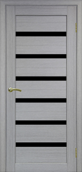 Полотно дверное Парма_407.12.90 эко-шпон дуб серый FL-Панель/LACчерный