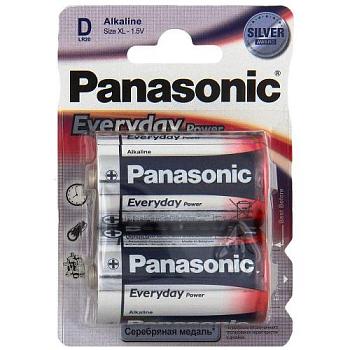 Батарейка щелочная Panasonic Everyday LR20 (D) бл/2