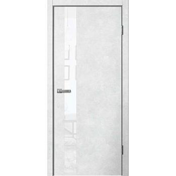 Полотно дверное 2005 эко-шпон бетон светлый белое стекло 800мм защелка магнитная+скрытая петля 2шт