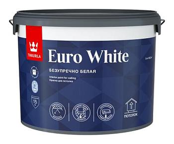 Краска В/Д для потолков Euro White глубокоматовая 9 л; TIKKURILA