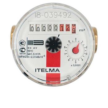 Водосчетчик d 15 мм для горячей воды; ITELMA