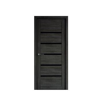 Полотно дверное Фрегат эко-шпон Вена серый кедр ДО 900мм стекло черное