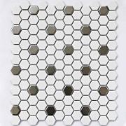 Мозаика керамическая BABYLON SIVER MATT бело-серый 26х30см (чип 23х26х6мм)