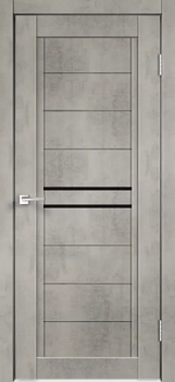 Полотно дверное NEXT2 экошпон муар светло-серый 800мм стекло Лакобель черное