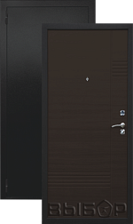 Дверь металлическая Выбор Модерн 860х2050мм R 1,2 мм черный бархат/венге