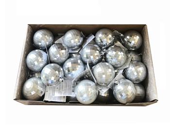 Украшение новогоднее на елку шар диско 1шт/6х6х6см серебро; 82712