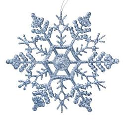 Украшение новогоднее на елку 0,2х16,5х16,5см Снежинка-Паутинка в голубом; 89093