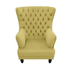 Кресло Квин 850х950х1140мм с каретной стяжкой светло зеленый/SHAGGY APPLE