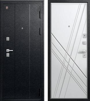 Дверь металлическая С-106 860х2050мм R 1,4мм черный муар/софт белый