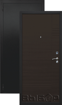 Дверь металлическая Выбор Модерн 960х2050мм R 1,2 мм черный бархат/венге
