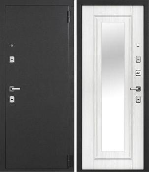 Дверь металлическая G-START ЗЕРКАЛО 960х2050мм R графит/ривьера айс; Интекрон