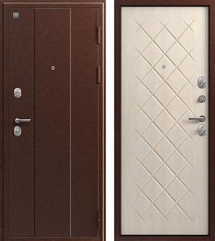 Дверь металлическая V02 960х2050мм R 1,0мм медный антик/седой дуб