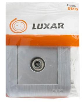 LUXAR Deco Розетка серебро с/у TВ оконечная с рифленой рамкой
