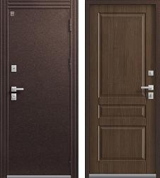 Дверь металлическая с терморазрывом Т-2 960х2050мм R 2мм шоколадный муар/дуб янтарный