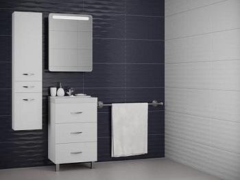 Зеркало-шкаф для ванной комнаты Discovery Париж 55 белый c подсветкой; Wismart, ВЗ.44.10