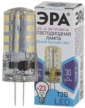 Лампа светодиодная низковольтная STD JC 3Вт 12В 4000К G4 капсула; ЭРА, Б0033194