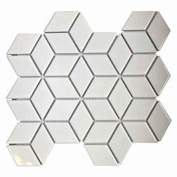 Мозаика керамическая MEDINA WHITE белый глянец микс 30,6х26,45см (чип 48х48х6мм)