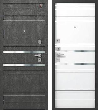 Дверь металлическая С-109 960х2050мм R 1,0мм серый муар/софт белый