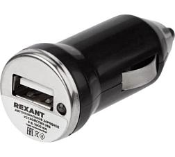 Зарядное устройство в прикуриватель 3 x USB 1000 mA черное; REXANT