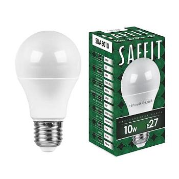 Лампа светодиодная SBA6010 10Вт 2700K 230В E27 A60; SAFFIT, 55004