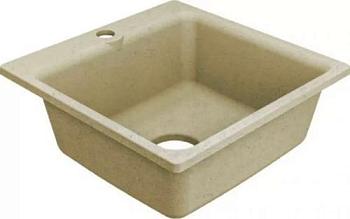 Мойка кухонная врезная иск камень 435х435 мм GranFest-SMART квадратная песок