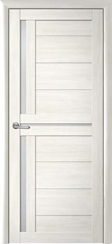 Полотно дверное Фрегат эко-шпон Кельн белый кипарис 600мм стекло матовое