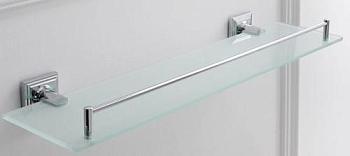 Полка для ванной комнаты на саморезах стекло хром белый Pillar; 250-22