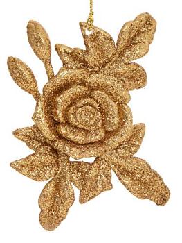 Украшение декоративное 11х8см роза золотая; 80232