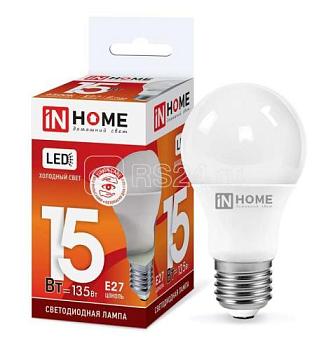 Лампа светодиодная LED A60 VC 15Вт 230В Е27 6500К 1350Лм; IN HOME, 4690612020280