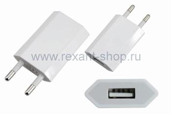 Зарядное устройство сетевое iPhone/iPod USB белое СЗУ 5V, 1000 mA; 18-1194