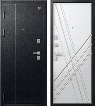 Дверь металлическая С-106 960х2050мм L 1,4мм черный муар/софт белый