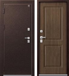 Дверь металлическая с терморазрывом Т-4 960х2050мм L 1,4мм шоколадный муар/миндаль